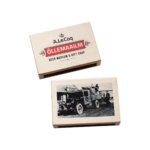Wooden Matchbox with brewery logo and picture, A.Le Coq